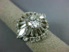 ESTATE EXTRA LARGE 2.46CT DIAMOND PLATINUM 3D MULTI SHAPE FLOWER ENGAGEMENT RING