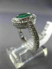 1.27CT DIAMOND & EMERALD 14K WHITE GOLD OVAL HALO BEZEL FILIGREE ENGAGEMENT RING