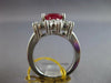 LARGE 7.76CT DIAMOND & AAA RUBY 14K WHITE GOLD OVAL FLOWER ENGAGEMENT RING 27466