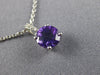 ESTATE .71CT DIAMOND & AAA AMETHYST 14KT WHITE GOLD SOLITAIRE FLOATING PENDANT