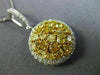 ESTATE LARGE 2.13CT WHITE & FANCY YELLOW DIAMOND 18KT 2 TONE GOLD ROUND PENDANT