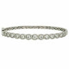 ESTATE 1.24CT DIAMOND 18KT WHITE GOLD 3D ROUND SEMI ETERNITY BANGLE BRACELET