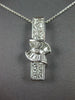 LARGE 1.30CT DIAMOND 18K WHITE GOLD ROUND PRINCESS & BAGUETTE BAR PENDANT #27208