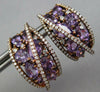 3.90CT DIAMOND & AAA AMETHYST 14K ROSE GOLD MULTI SHAPE CLIP ON HANGING EARRINGS