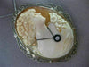 ANTIQUE MASSIVE OLD MIND DIAMOND 14K WHITE GOLD 3D LADY CAMEO PIN PENDANT #25578