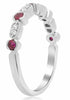.35CT DIAMOND & AAA RUBY 14KT WHITE GOLD ROUND HEXAGON FILIGREE ANNIVERSARY RING