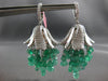 EXTRA LARGE 25.71CT DIAMOND & AAA EMERALD 18KT WHITE GOLD 3D CHANDELIER EARRINGS