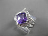 ESTATE LARGE 2.25CTW DIAMOND & AAA EXTRA FACET AMETHYST 14KT WHITE 3D HALO RING