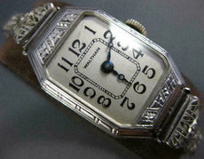 ANTIQUE ART DECO WALTHAM OLD MINE DIAMOND 14KT WHITE GOLD FILIGREE LADIES WATCH