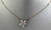 1.54CT WHITE & PINK DIAMOND 18K WHITE & ROSE GOLD 3D BY THE YARD FLOWER NECKLACE