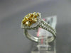 ESTATE WIDE .80CT FANCY DIAMOND 18KT TWO TONE GOLD SQUARE FLOWER FRIENDSHIP RING
