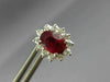 ESTATE 2.32CT DIAMOND & AAA RUBY 14K WHITE GOLD OVAL FLOWER STUD EARRINGS #25794