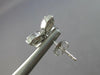 LARGE 1.14CT DIAMOND 18K WHITE GOLD ROUND & MARQUISE 4 LEAF CLOVER STUD EARRINGS