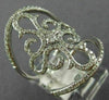 ESTATE EXTRA LARGE .85CT DIAMOND 14KT WHITE GOLD 3D FLOWER OPEN FILIGREE RING