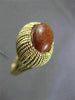 ANTIQUE WIDE & LARGE AAA GOLDSTONE 14KT YELLOW GOLD 3D SOLITAIRE FUN RING #24322