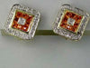 1.16CT DIAMOND & YELLOW SAPPHIRE 14KT YELLOW GOLD 3D PRINCESS & ROUND EARRINGS