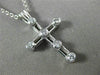 ESTATE LARGE .36CT DIAMOND 14KT WHITE GOLD CLASSIC ETOILE CROSS PENDANT #14131