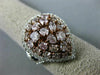 GIA CERTIFIED LARGE 2.73CT WHITE & PINK DIAMOND 18K ROSE GOLD 3D PEAR SHAPE RING