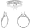 ESTATE .40CT DIAMOND 14KT WHITE GOLD 3D ROUND 4 PRONG SEMI MOUNT ENGAGEMENT RING
