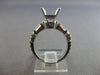LARGE .40CT DIAMOND 14KT WHITE GOLD 3D ROUND & BAGUETTE SEMI MOUNT RING #28086