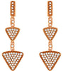 ESTATE .36CT DIAMOND 14KT ROSE GOLD 3D ROUND TRIANGULAR JOURNEY HANGING EARRINGS