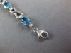 LONG 5.05CT DIAMOND & AAA BLUE TOPAZ 14KT WHITE GOLD OVAL X LOVE TENNIS BRACELET