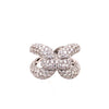 ESTATE LARGE 2.49CT DIAMOND 18KT WHITE GOLD 3D CLASSIC LOVE KNOT FUN RING