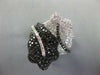 LARGE 2.72CT WHITE & BLACK DIAMOND 14KT WHITE GOLD DOUBLE LEAF CRISS CROSS RING