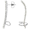 ESTATE .52CT DIAMOND 14KT WHITE GOLD 3D ELONGATED JOURNEY EAR CLIMBER EARRINGS