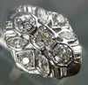 ANTIQUE WIDE .78CT DIAMOND 14KT WHITE GOLD ROUND & MARQUISE FILIGREE RING #565