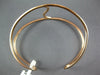 ESTATE WIDE .81CT DIAMOND 14KT ROSE GOLD 3D S CUFF BANGLE BRACELET