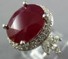 LARGE 12.15CT DIAMOND & AAA RUBY 14K WHITE GOLD OVAL ROUND & MARQUISE RING 26886