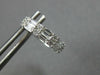 .65CT DIAMOND 14KT WHITE GOLD 3D ROUND & BAGUETTE 2 ROW HUGGIE HANGING EARRINGS