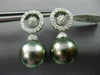 LARGE .91CT DIAMOND & AAA TAHITIAN PEARL 18KT WHITE GOLD CIRCLE OF LIFE EARRINGS