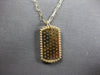 ESTATE .98CT DIAMOND 14KT YELLOW GOLD PAVE RECTANGULAR DOG TAG FLOATING PENDANT