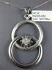 ESTATE LARGE .19CT DIAMOND 18KT WHITE GOLD FLOWER LOVE KNOT CIRCULAR FUN PENDANT