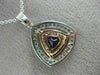 LARGE 1.15CT DIAMOND & AAA AMETHYST 14K WHITE & ROSE GOLD 3D DOUBLE HALO PENDANT