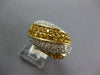LARGE 1.77CT DIAMOND & AAA YELLOW SAPPHIRE 14KT YELLOW GOLD MULTI ROW WAVE RING