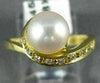 ESTATE .18CT DIAMOND & AAA SOUTH SEA PEARL 18KT YELLOW GOLD SWIRL RING #4560