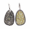 EXTRA LARGE 10.12CT WHITE & MULTI COLOR DIAMOND 18KT WHITE GOLD HANGING EARRINGS