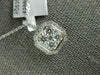 ESTATE LARGE .74CT DIAMOND 18KT WHITE GOLD SQUARE CLUSTER HALO FLOATING PENDANT