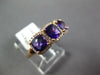 ESTATE 1.48CT DIAMOND & AAA AMETHYST 14K ROSE GOLD CUSHION HALO 3 STONE FUN RING