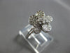 ESTATE .20CT DIAMOND 14KT WHITE GOLD 3D CLASSIC FLOWER LOVE RING #28164