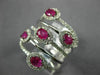 ESTATE LARGE 1.65CT DIAMOND & AAA RUBY 14K WHITE GOLD MULTI ROW ANNIVERSARY RING