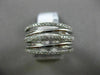 ESTATE .56CT ROUND DIAMOND 14KT WHITE GOLD 3D MULTI ROW CRISS CROSS LOVE RING