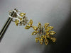 ESTATE LARGE 9.1CT WHITE & FANCY YELLOW DIAMOND 18K GOLD FLOWER HANGING EARRINGS
