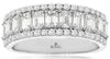 WIDE 2CT DIAMOND 14KT WHITE GOLD ROUND & BAGUETTE 3 ROW WEDDING ANNIVERSARY RING