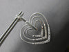 ESTATE LARGE .75CT DIAMOND 14KT WHITE GOLD 3D TRIPLE HEART LOVE HANGING EARRINGS