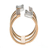 LARGE .76CT DIAMOND 18KT WHITE ROSE GOLD ROUND & BAGUETTE MULTI ROW TENSION RING