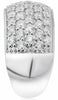 LARGE 1.91CT DIAMOND 14KT WHITE GOLD 3D MULTI ROW PAVE ROUND ANNIVERSARY RING